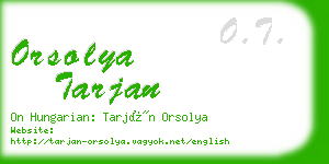 orsolya tarjan business card